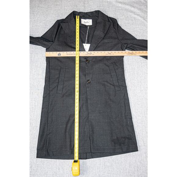 Sefr $450 Zeke Twill Coat in Gray Lightweight Poly wool size Large NWT - Picture 11 of 12